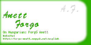 anett forgo business card